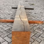 Eiken Balk Fijnbezaagd, 300x300mm, Lengte 410cm